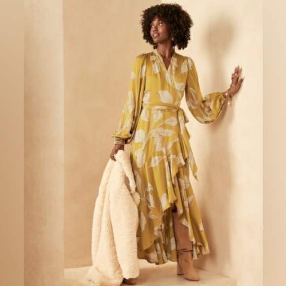 Banana Republic Leaf Print Wrap Dress - Picture 2 of 8